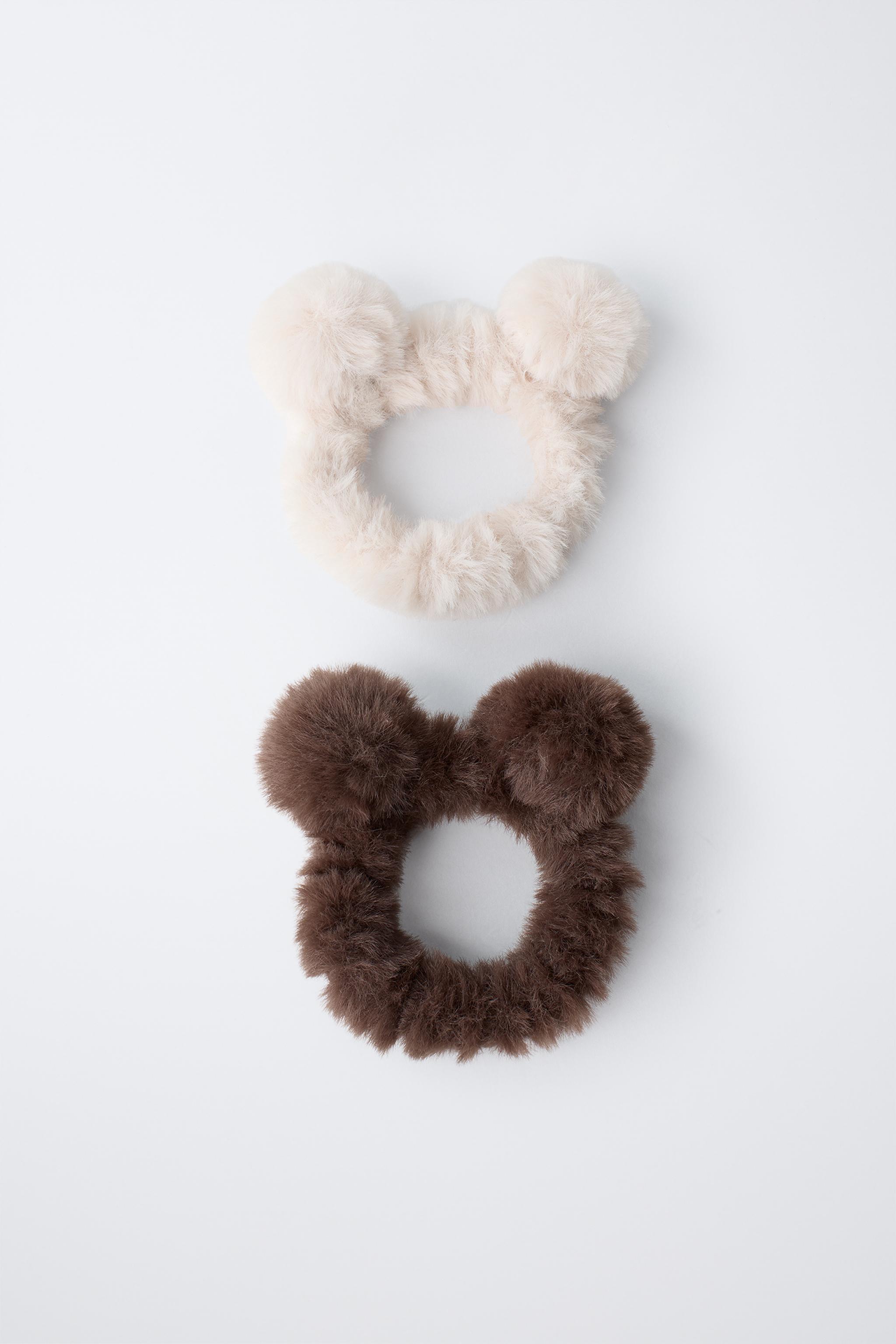 TWO-PACK OF FAUX FUR EAR SCRUNCHIES